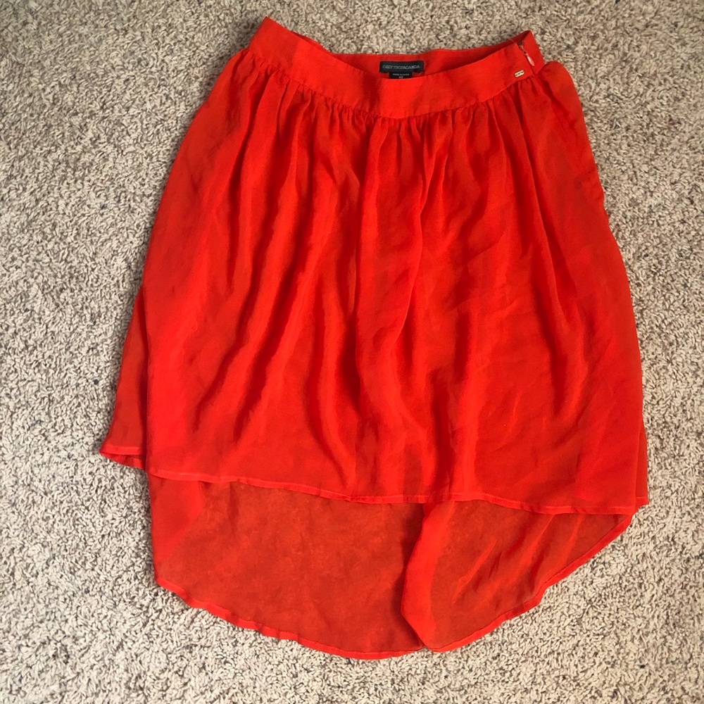 Obey Propaganda Sheer Red Skirt